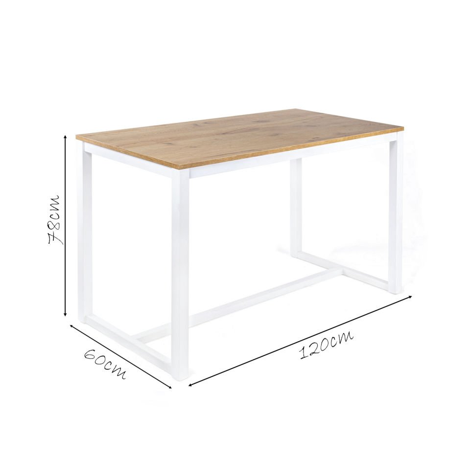 Hector 120 Yemek Masası Beyaz-Meşe