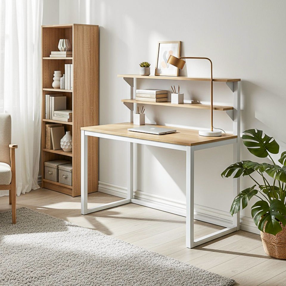 Hercules 120 Çalışma Masası Beyaz-Meşe