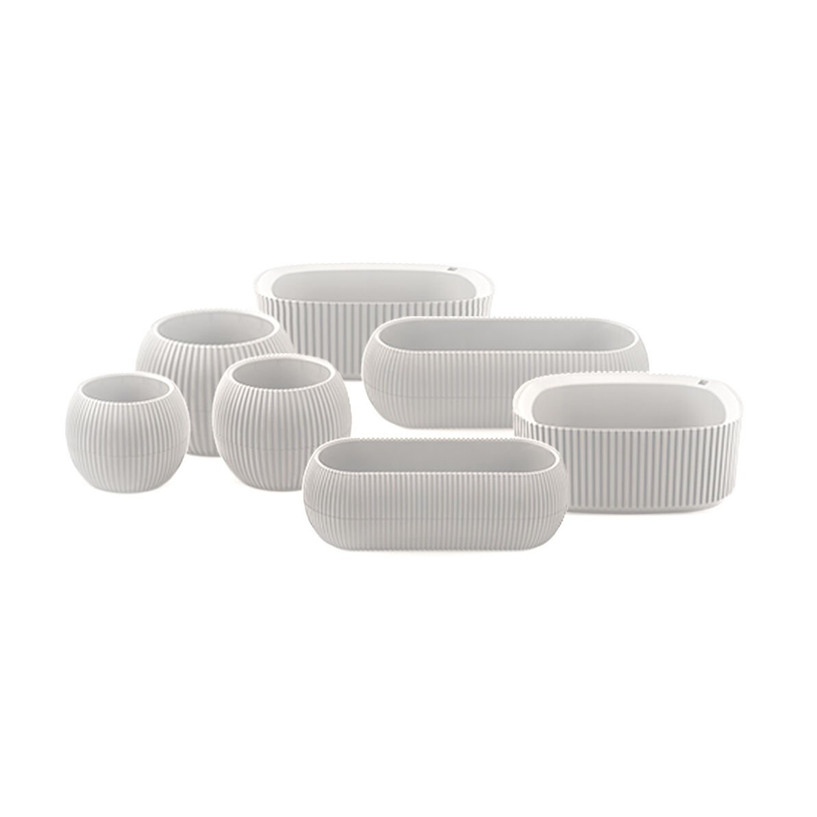 7'li Mercan Saksı Seti Krem