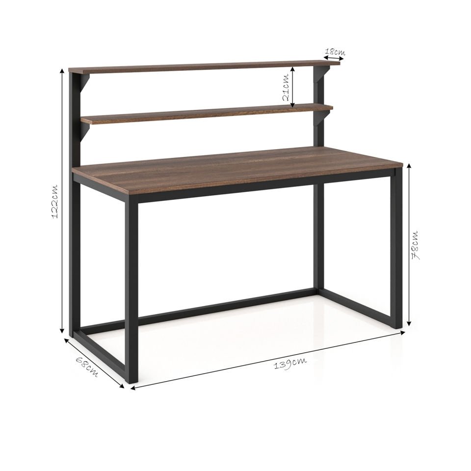 Hercules 139 Çalışma Masası Siyah-Ceviz