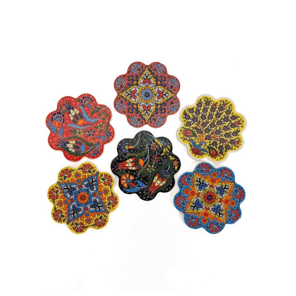 6'lı Seramik Bardak Altlığı