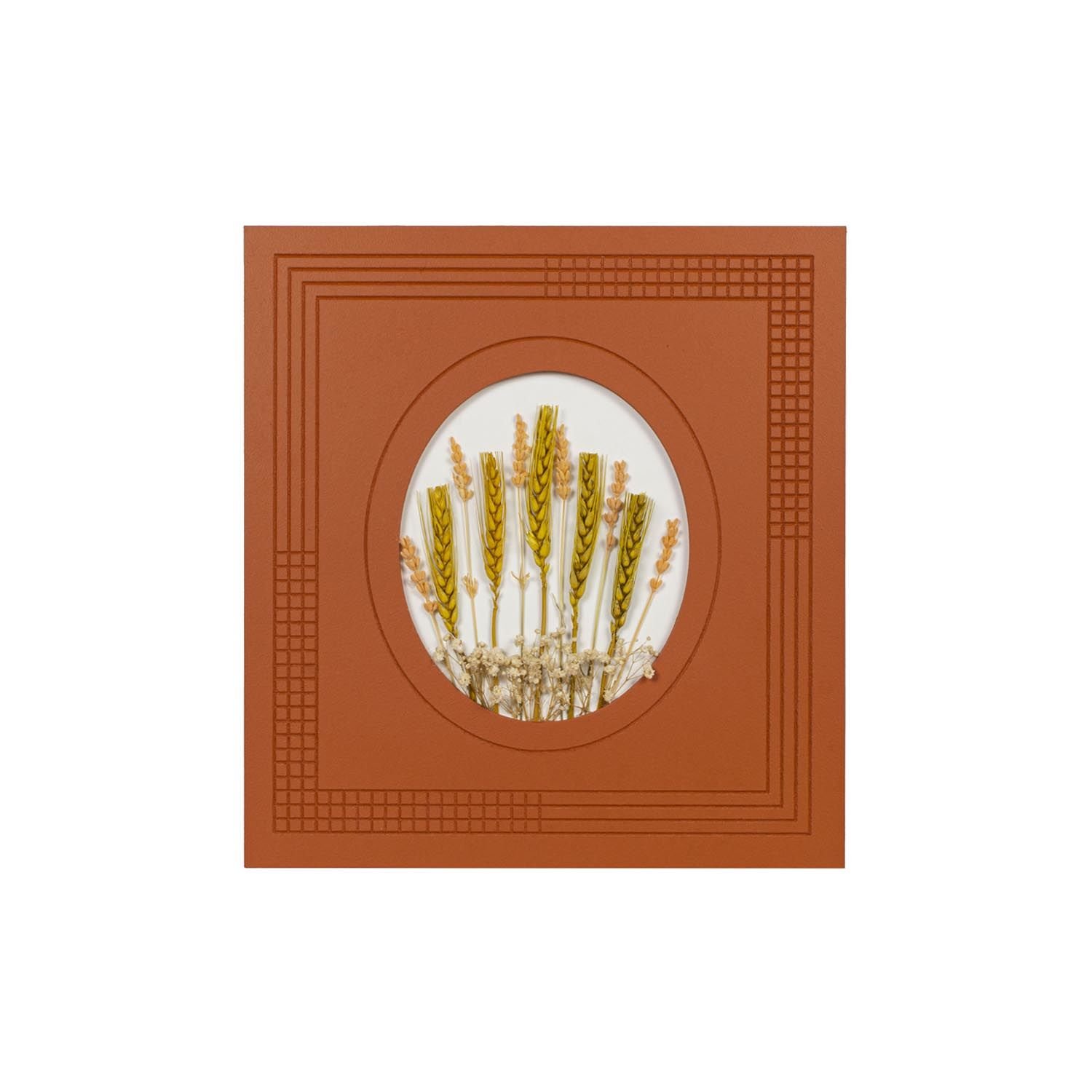 2'li Kurutulmuş Çiçekli Duvar Dekoru Turuncu