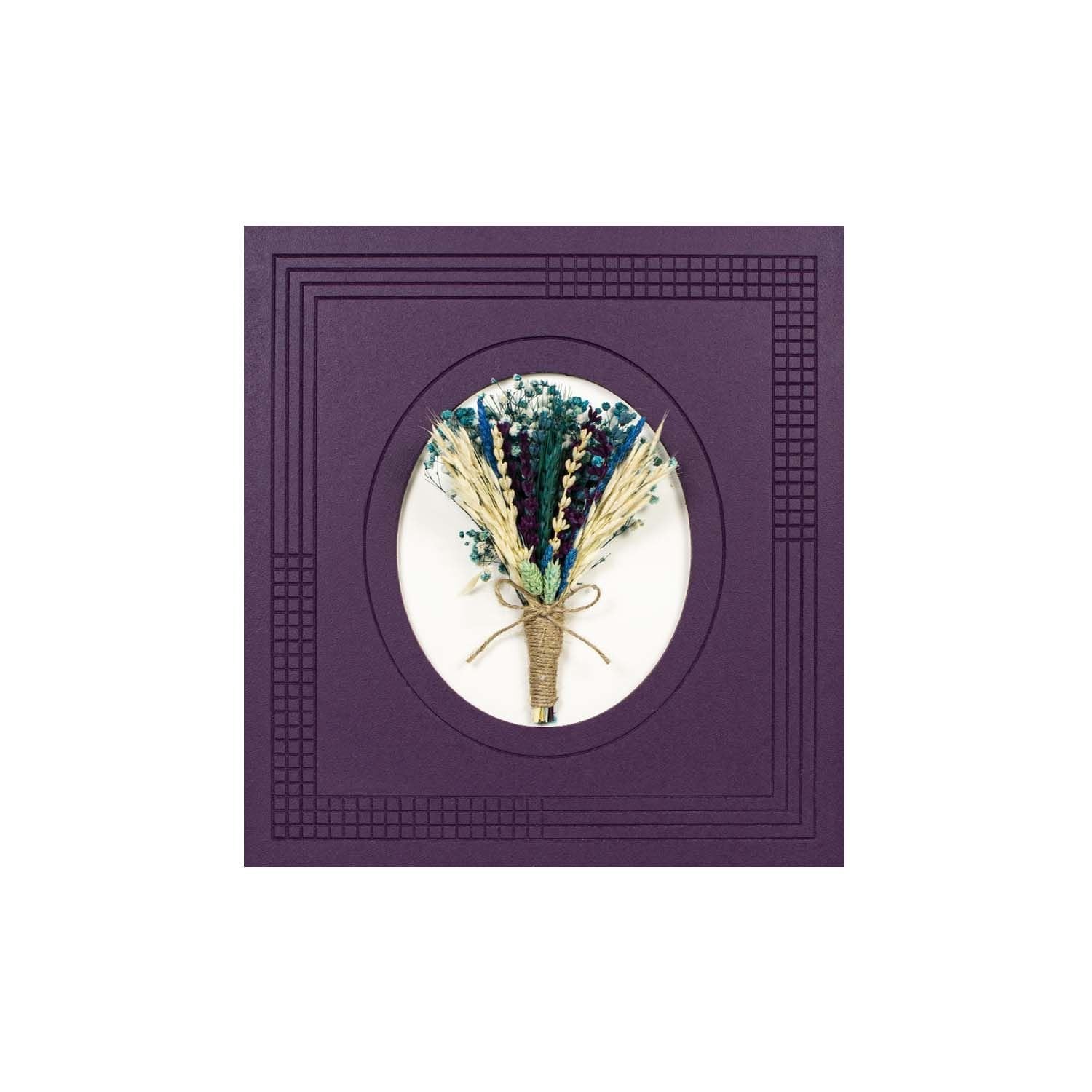 2'li Kurutulmuş Çiçekli Duvar Dekoru Mor