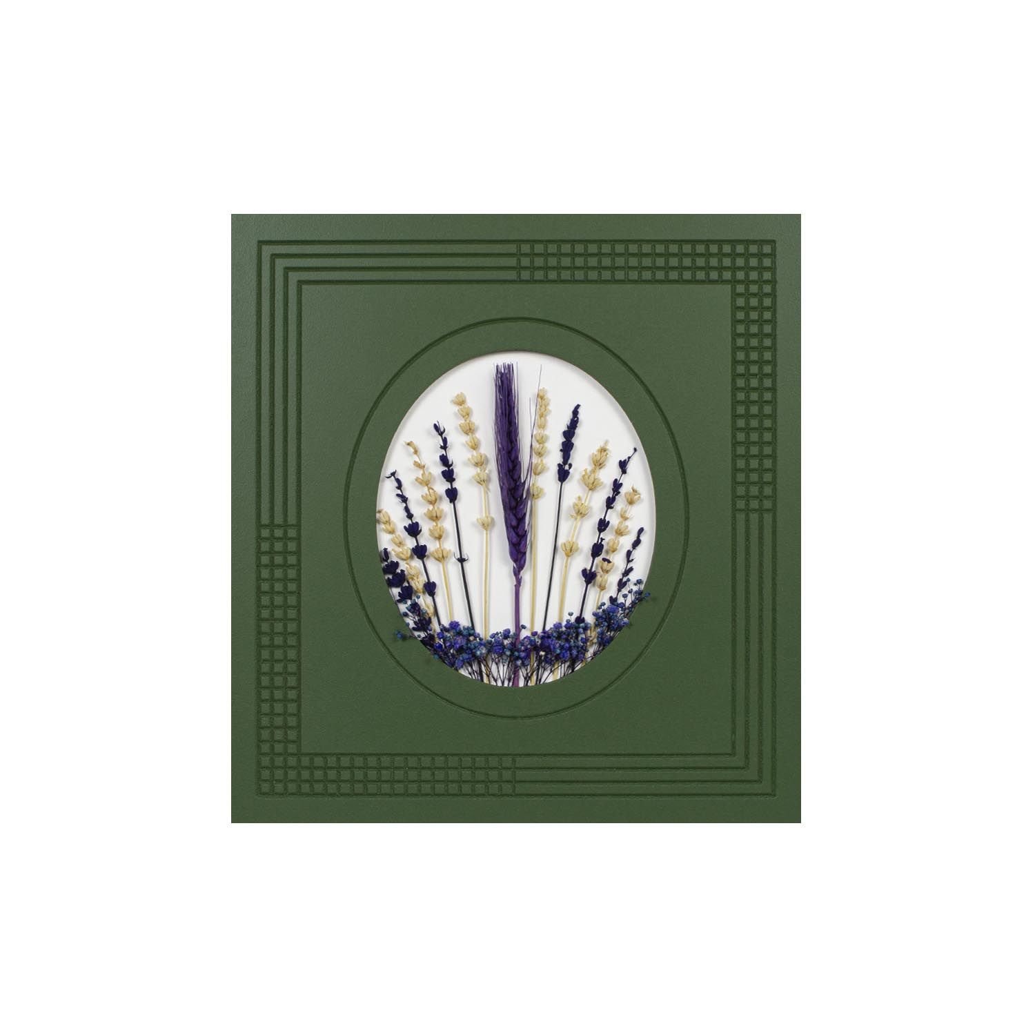 2'li Kurutulmuş Çiçekli Duvar Dekoru Koyuyeşil