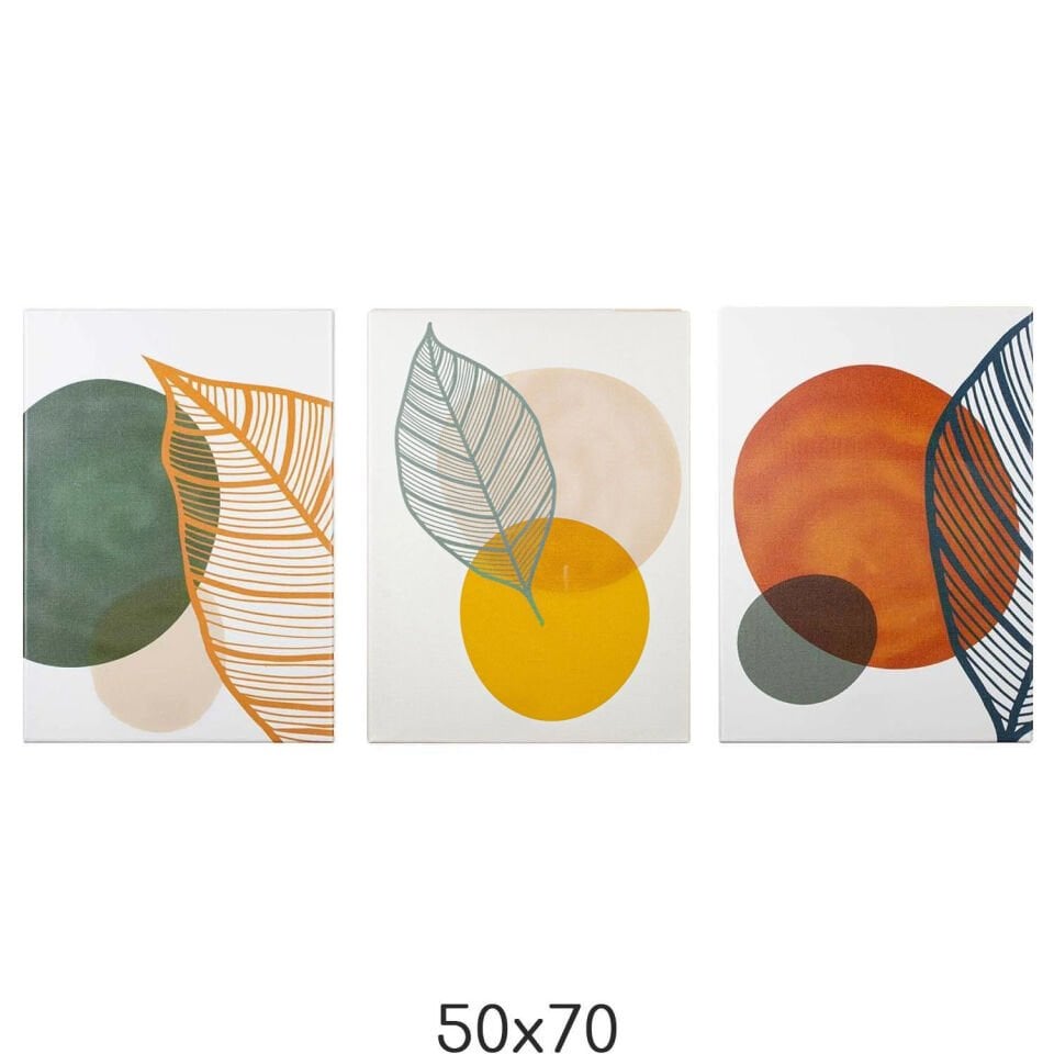 3'lü Yaprak Desenli Tasarım Tablo 50CMX70CM