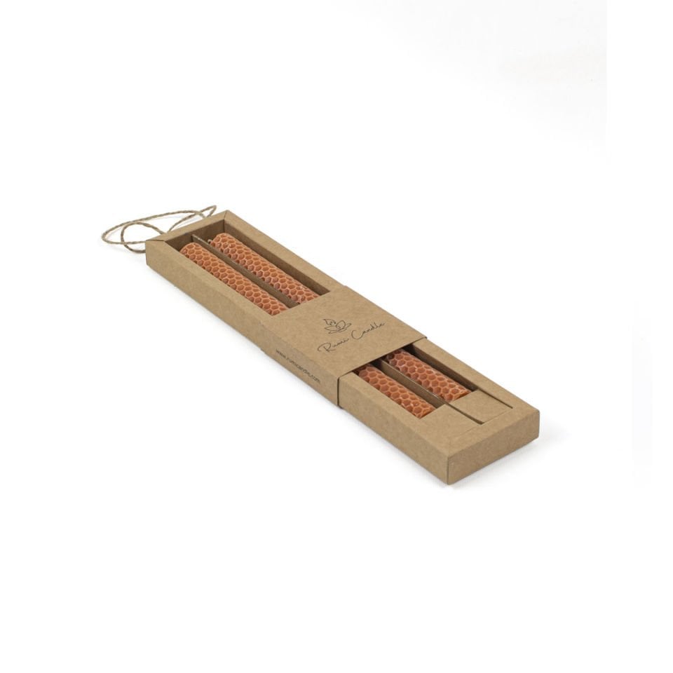 Petek Desenli Şamdan Mum Hardal