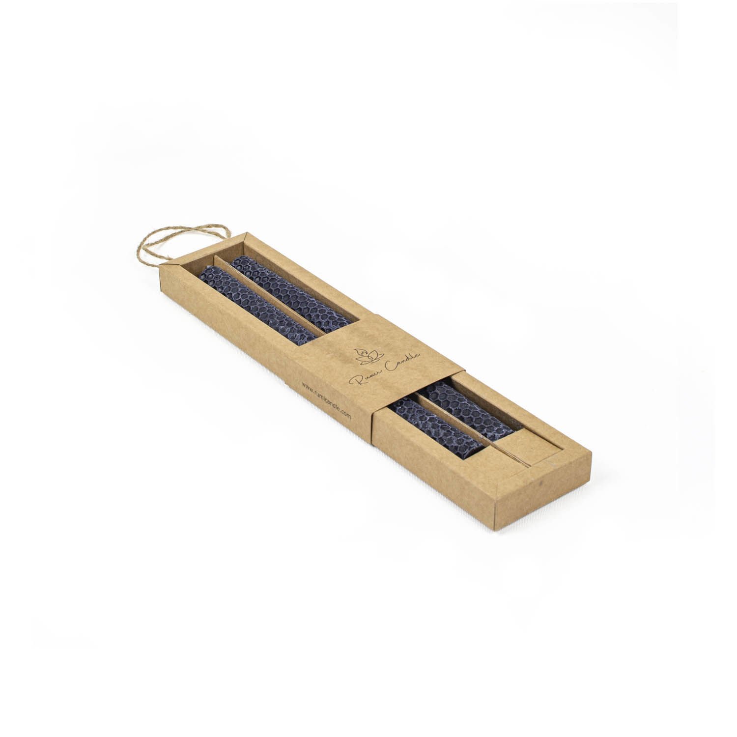 Petek Desenli Şamdan Mum Siyah