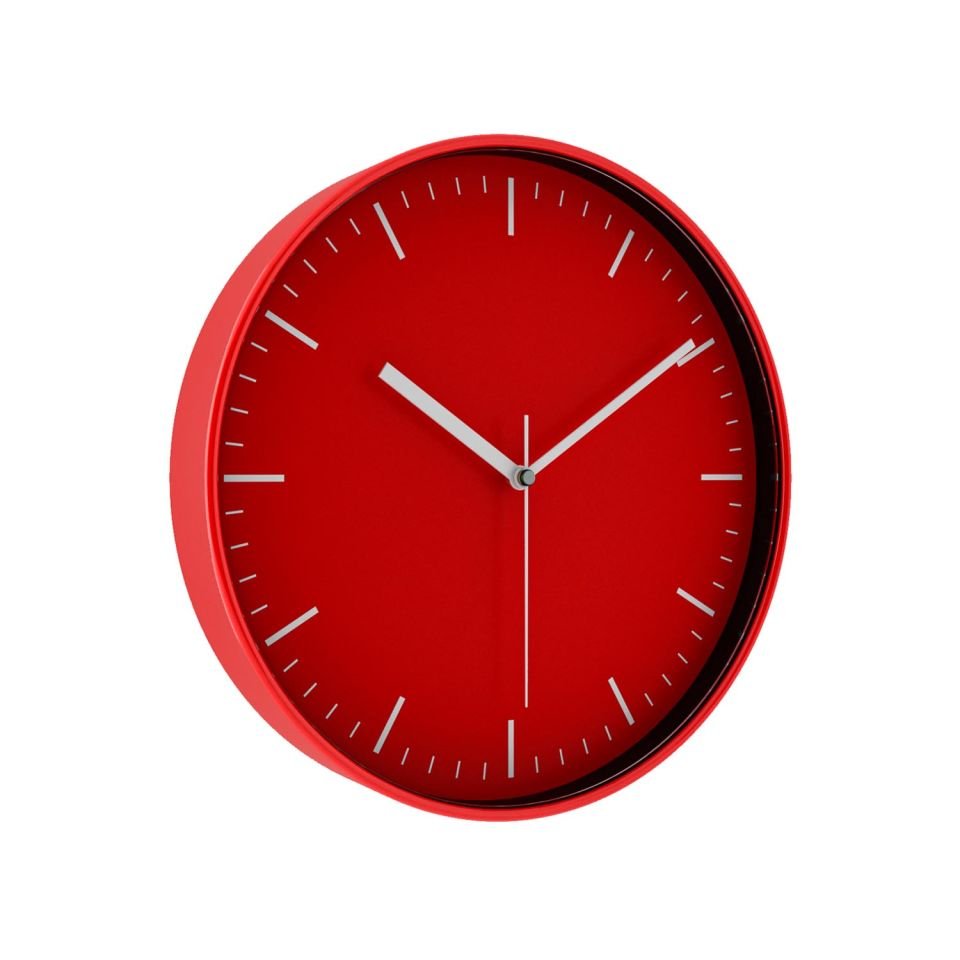 Minimalist Duvar Saati Kırmızı