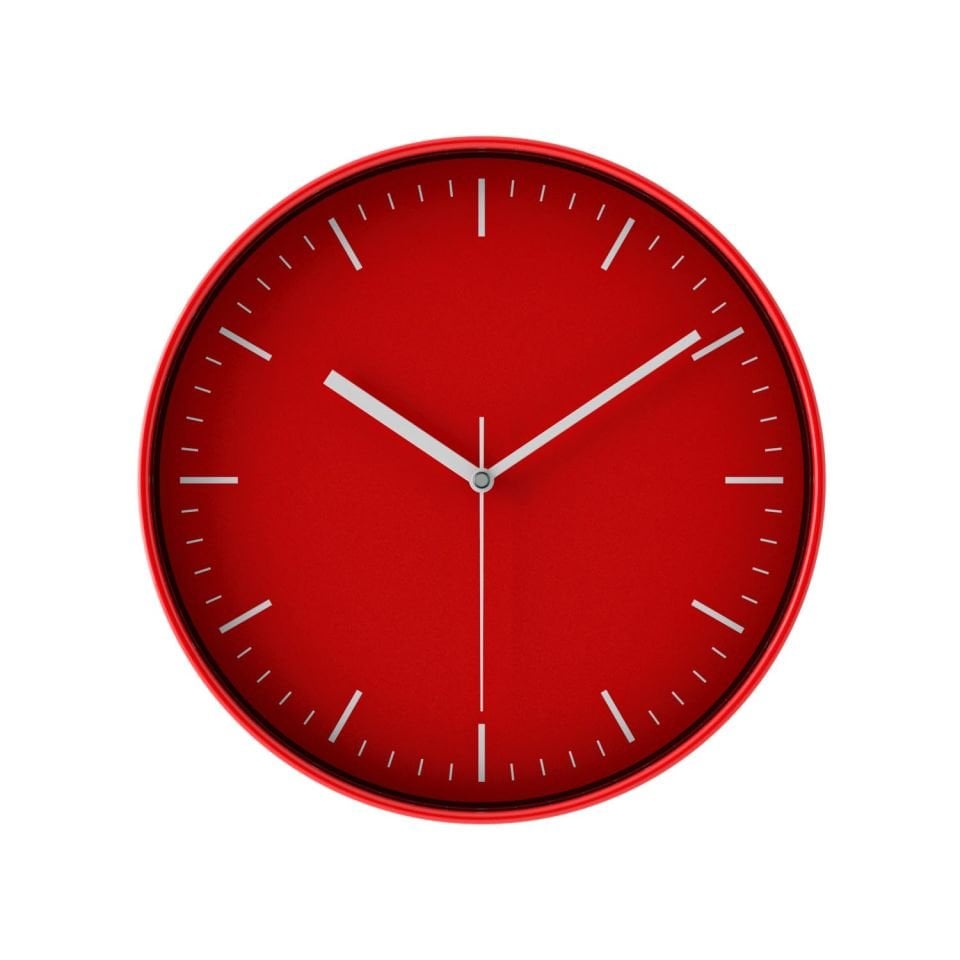 Minimalist Duvar Saati Kırmızı