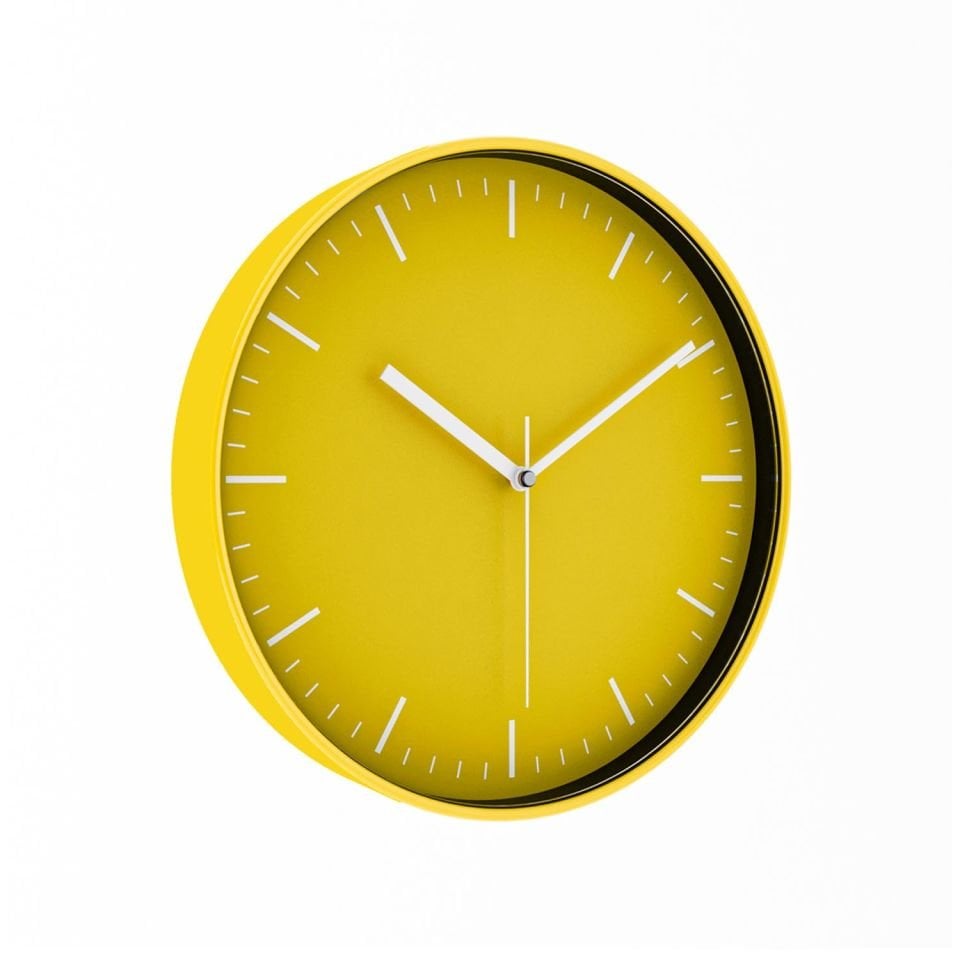 Minimalist Duvar Saati Sarı