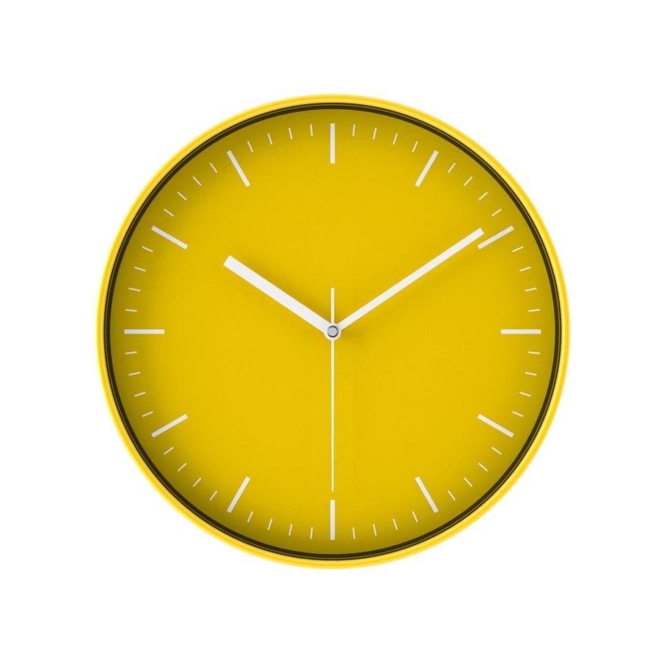 Minimalist Duvar Saati Sarı