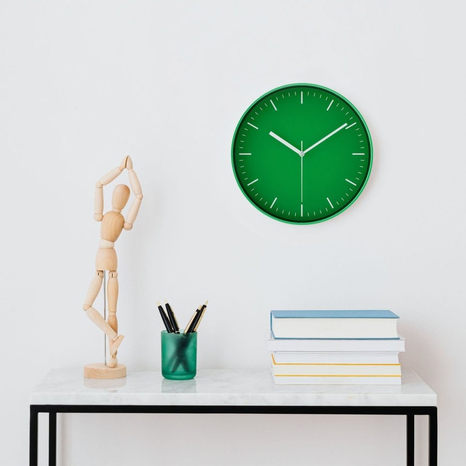 Minimalist Duvar Saati Yeşil