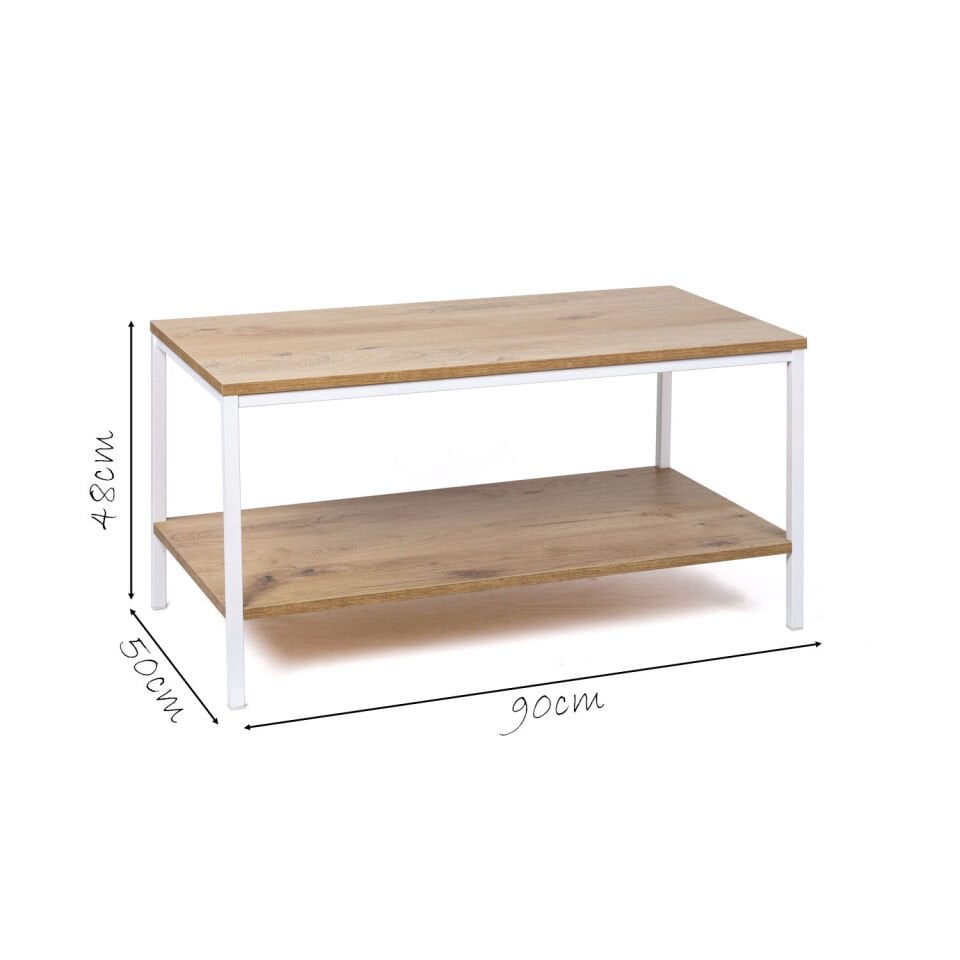 Connell 90 Orta Sehpa Beyaz-Meşe