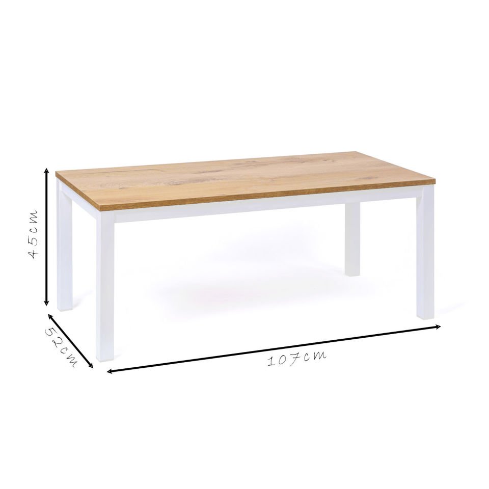 Hector 107 Orta Sehpa Beyaz-Meşe