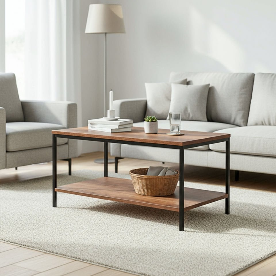 Connell 107 Orta Sehpa Siyah-Ceviz