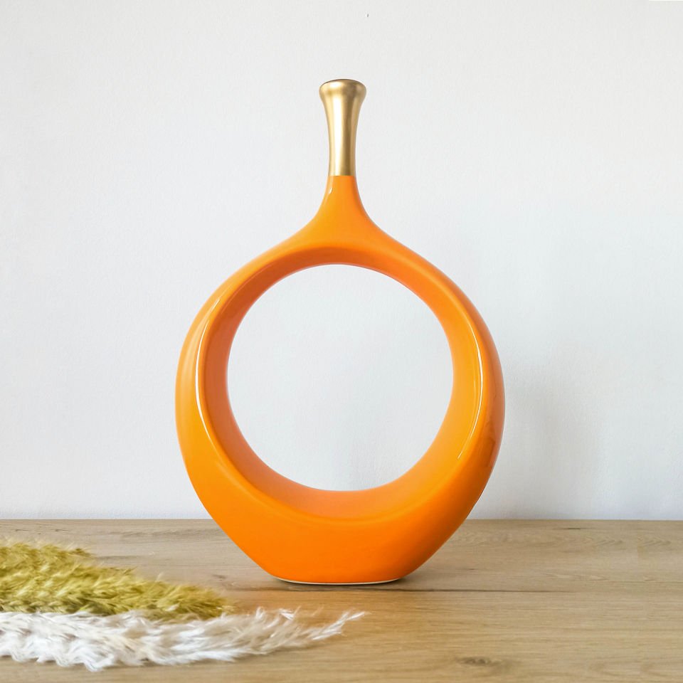 Seramik Hitit Vazo Turuncu