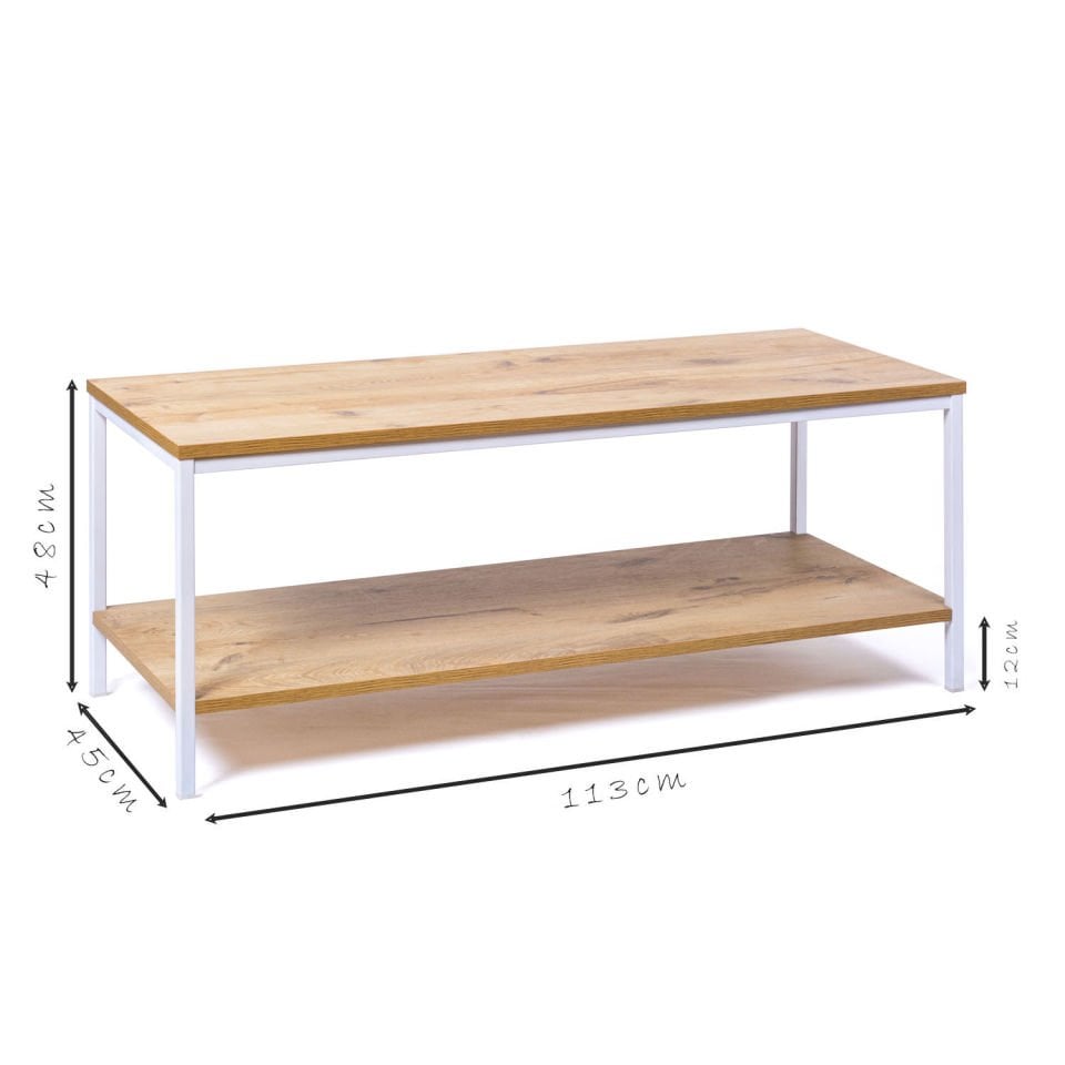 Connell 113 Orta Sehpa Beyaz-Meşe