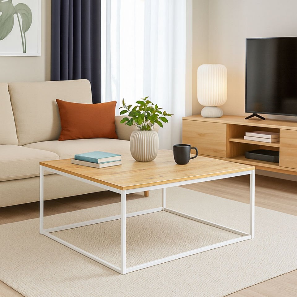 Grace's 90 Orta Sehpa Beyaz-Meşe