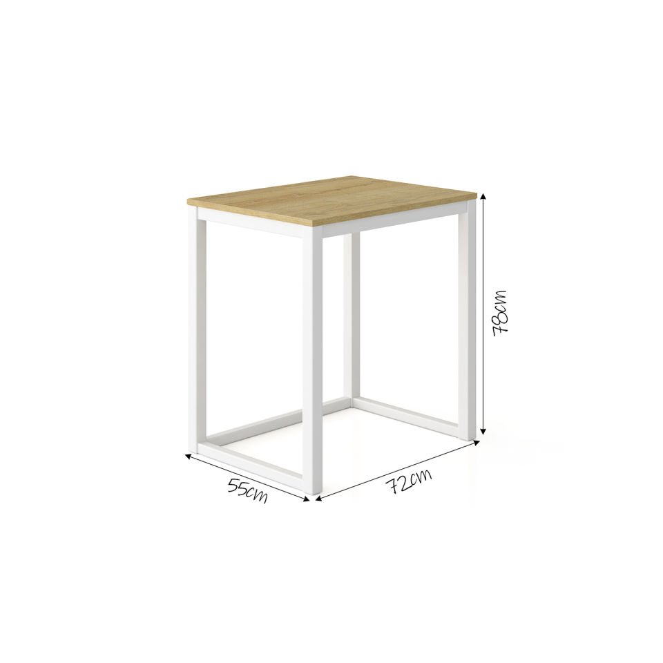 Hector 72 Çalışma Masası Beyaz-Meşe