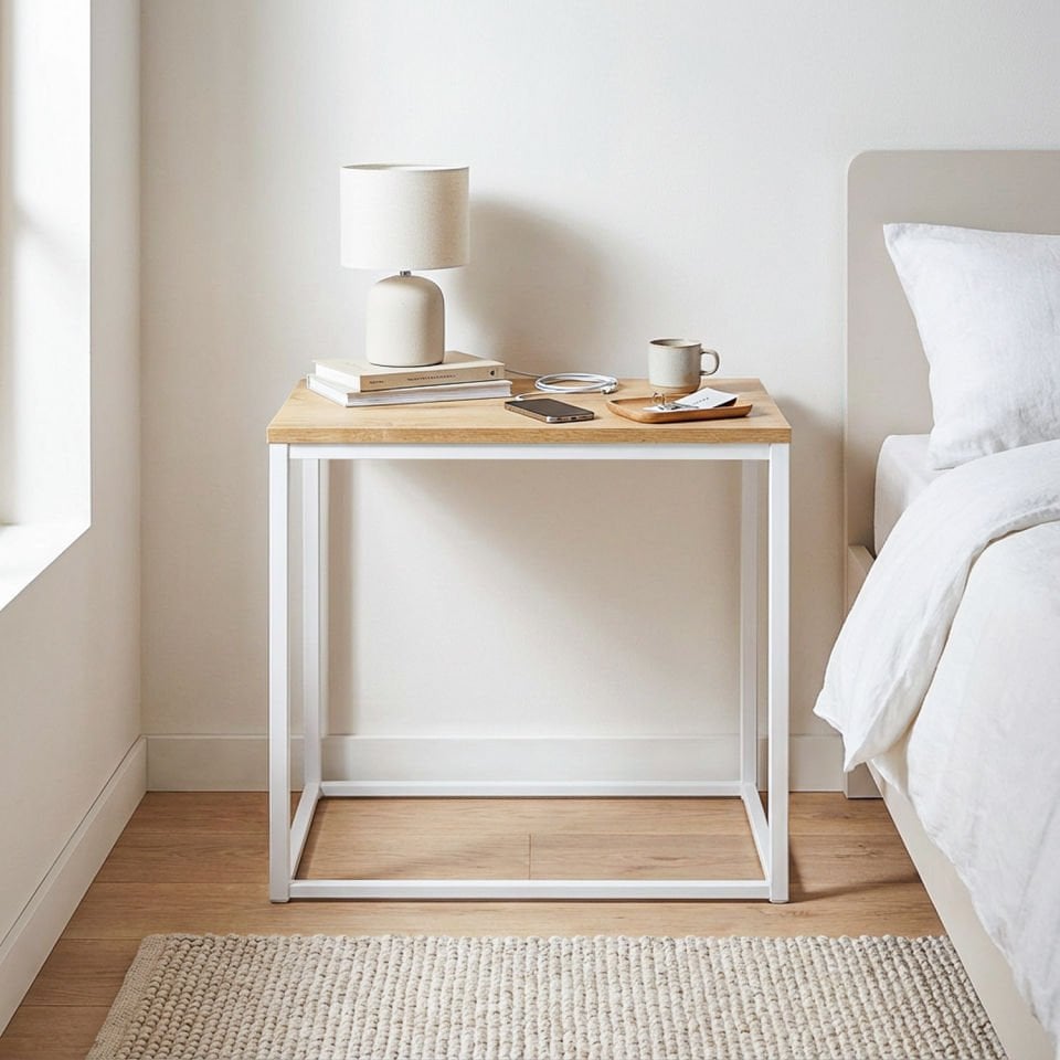 Grace 55 Komodin Beyaz-Meşe