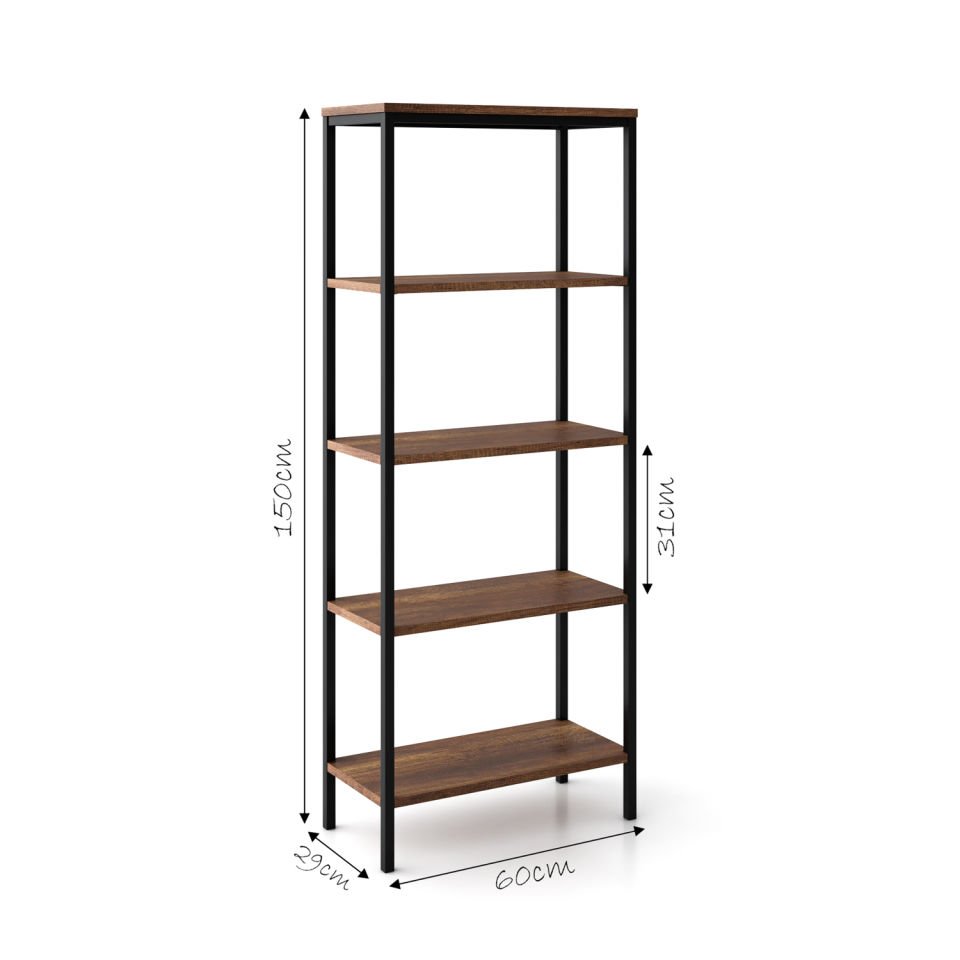 Connell 60 Kitaplık Siyah-Ceviz
