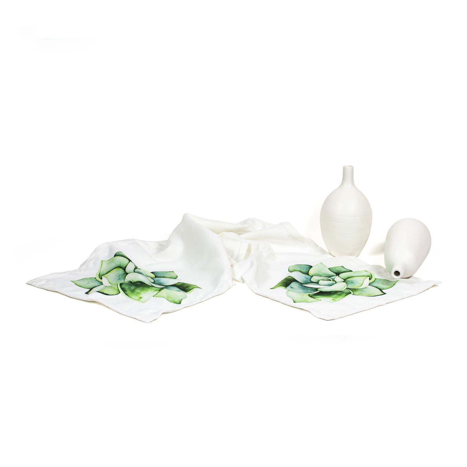 Yeşil Bitki Baskılı Runner