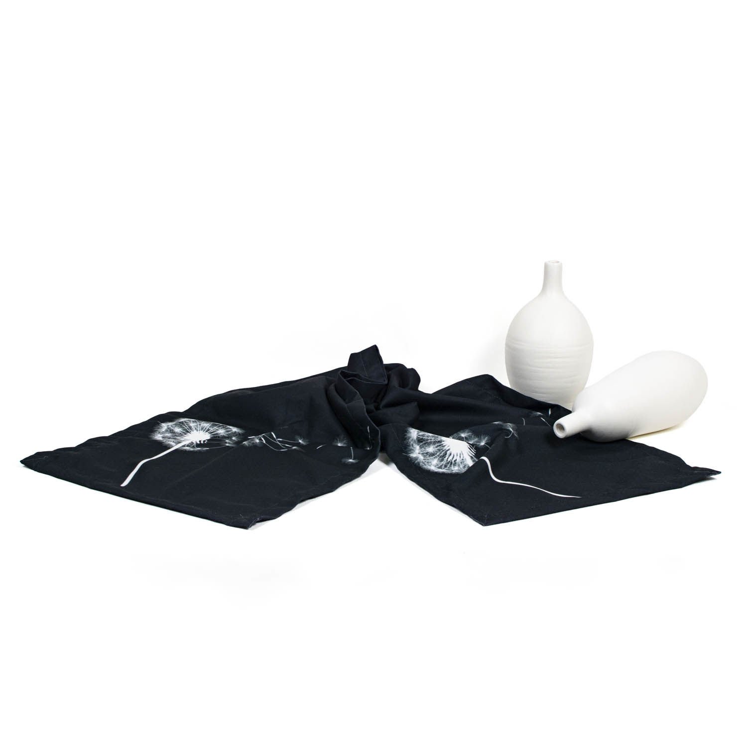 Karahindiba Baskılı Siyah Runner