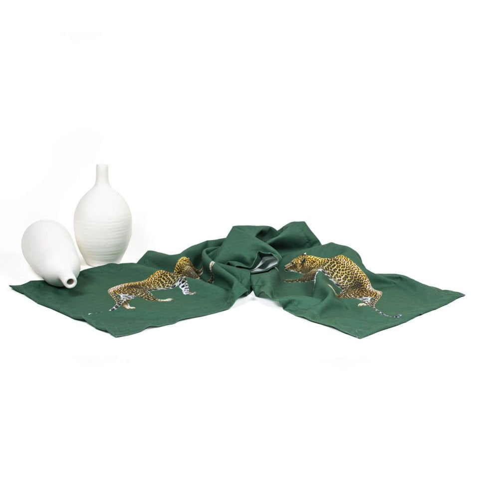 Kaplan Baskılı Yeşil Runner