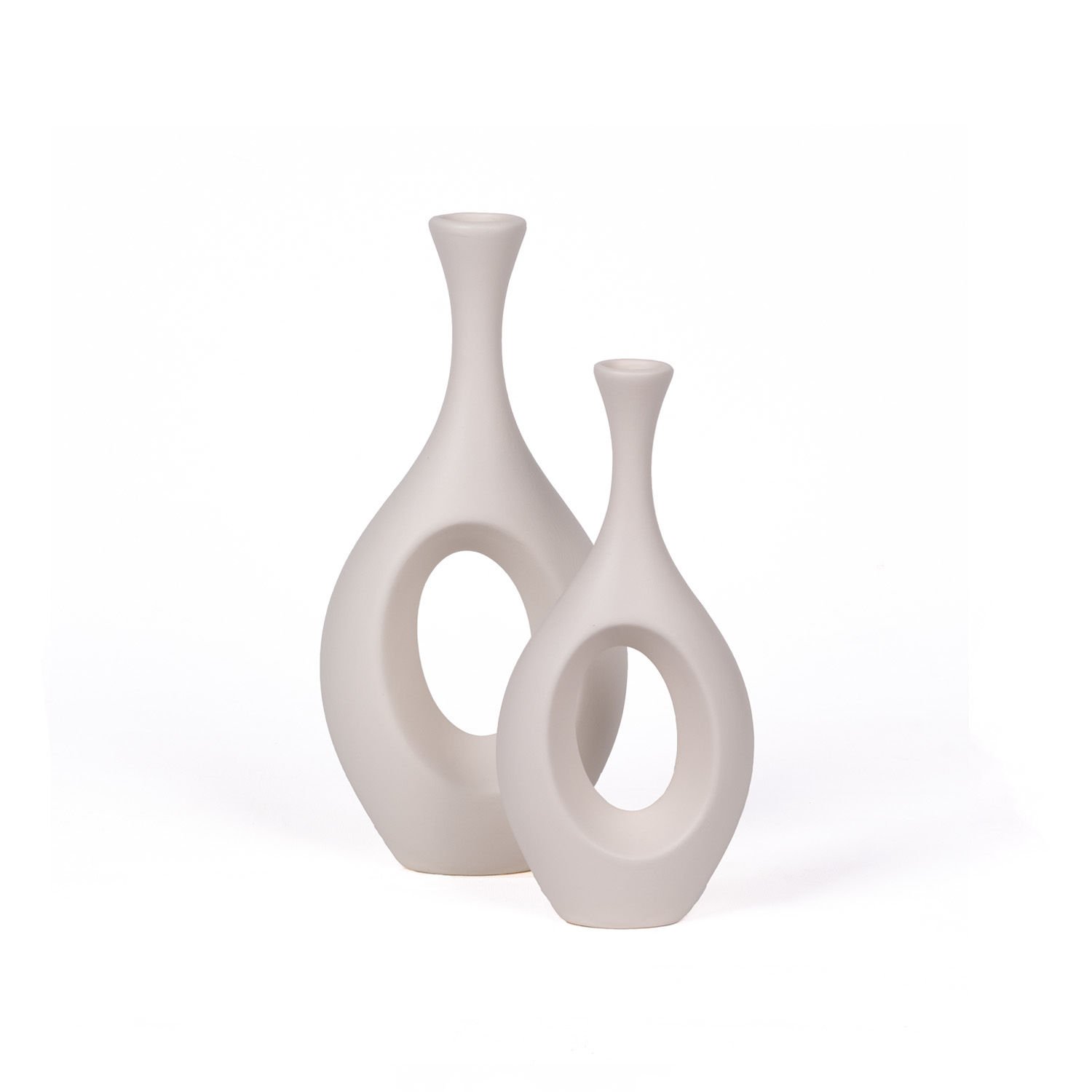 Bohem Hitit 2'li Vazo Seti Beyaz