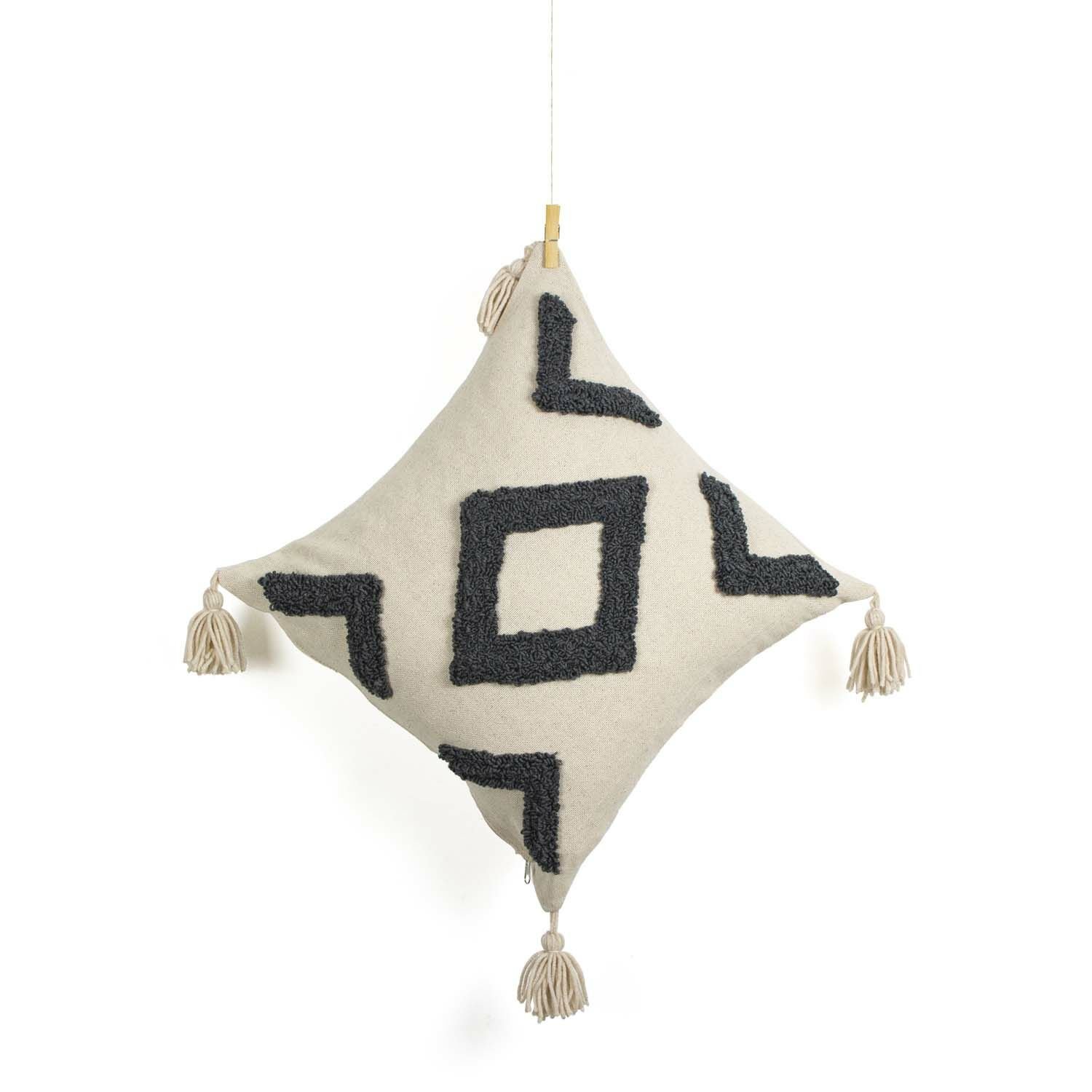 Baklava Punch Yastık Kılıfı Siyah