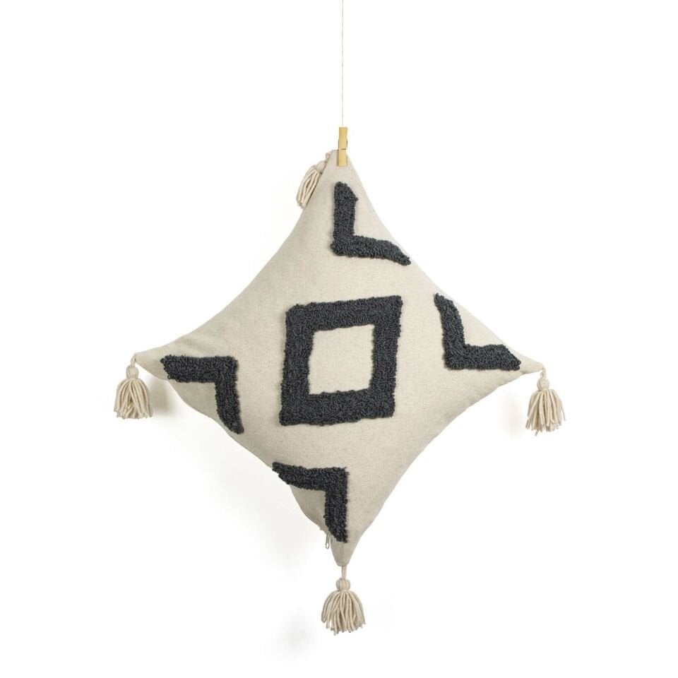 Baklava Punch Yastık Kılıfı Siyah