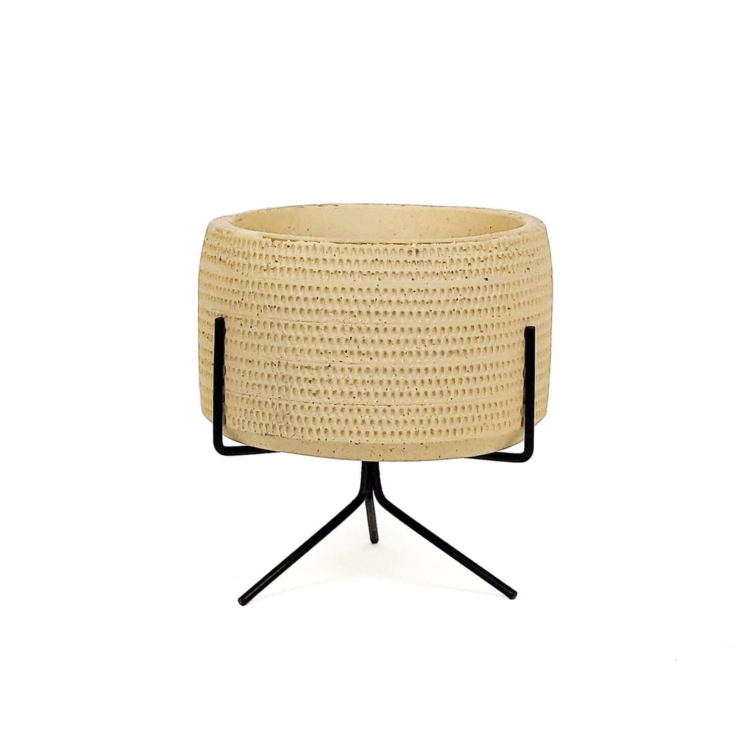 Tel Ayaklı Saksı Bej