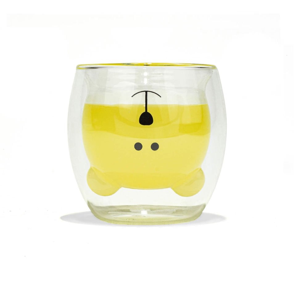 Çift Katlı Borosilikat Ayıcık Desenli Bardak