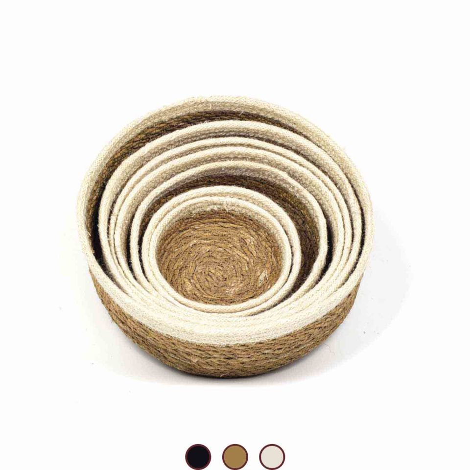 7'li Hasır Sepet Siyah