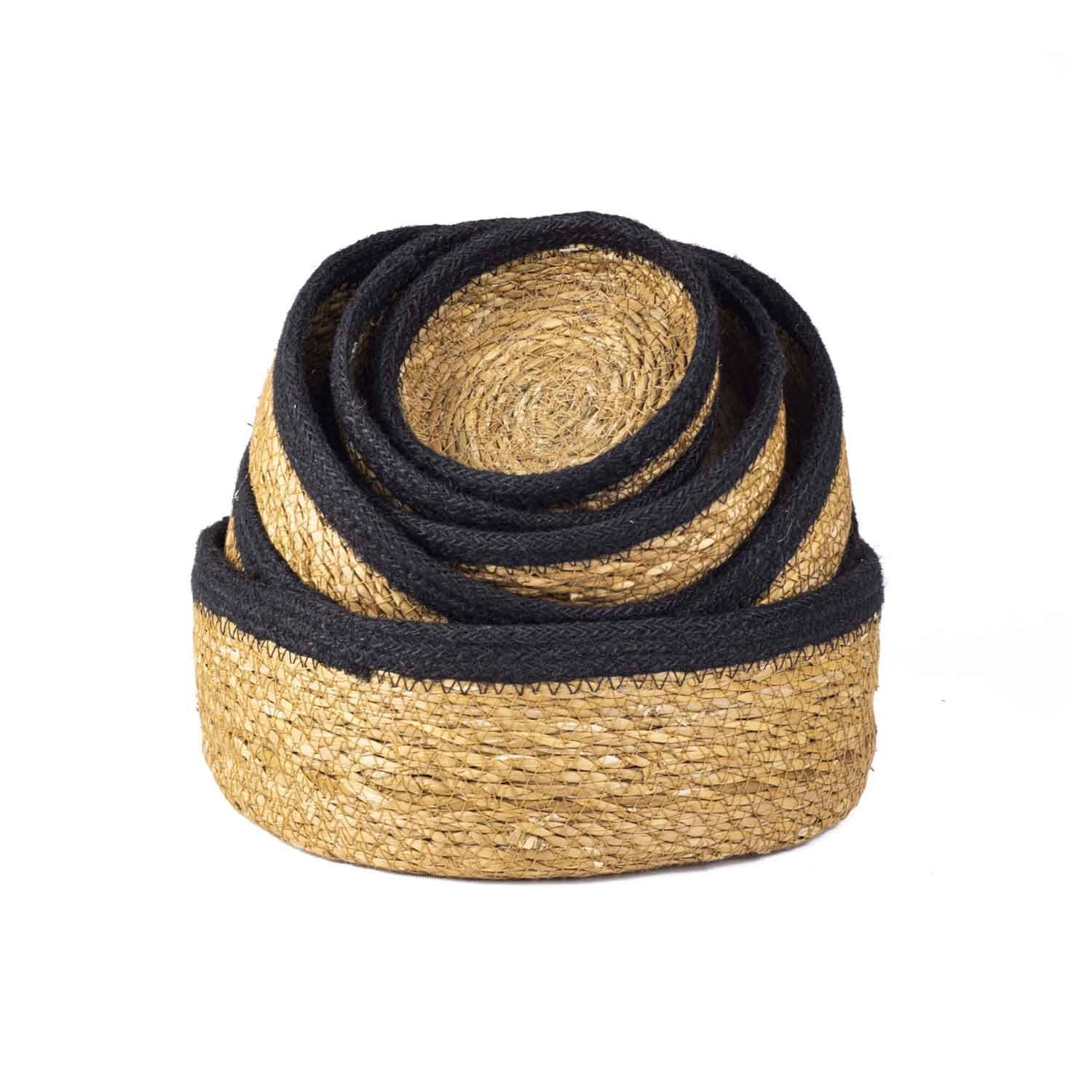 7'li Hasır Sepet Siyah