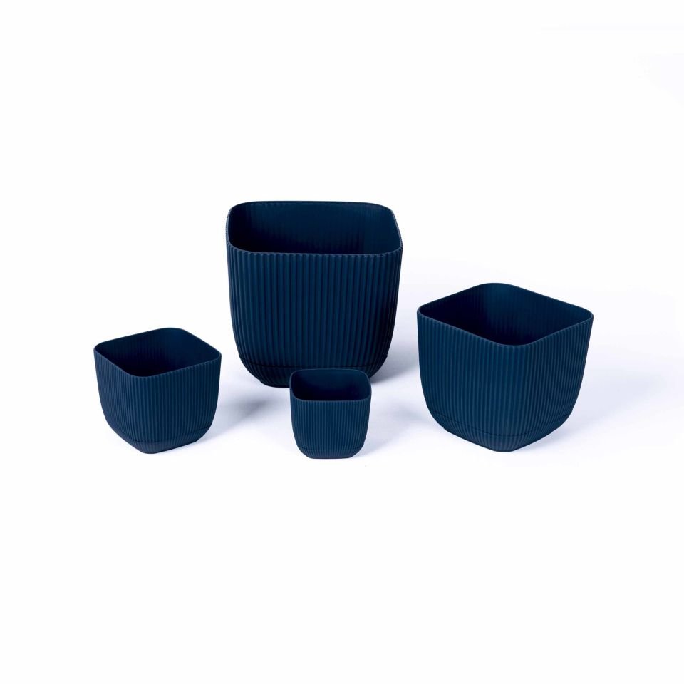 4'lü Mercan Saksı Seti Gece Mavisi