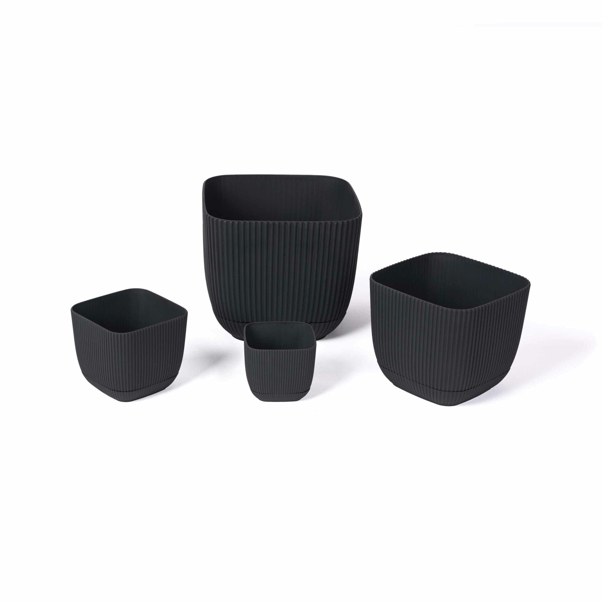 4'lü Mercan Saksı Seti Siyah