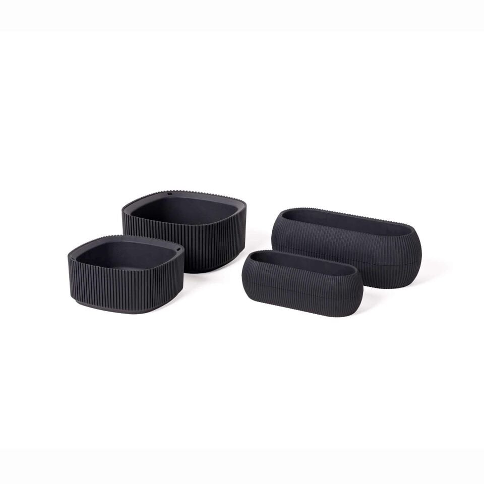 4'lü Aranjman Saksı Seti Siyah