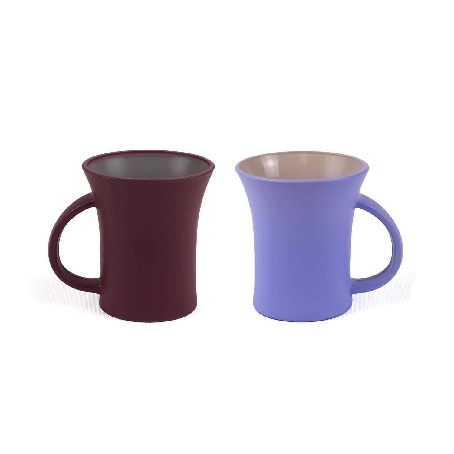 2'li Oval Mat Bardak Bordo / Lila