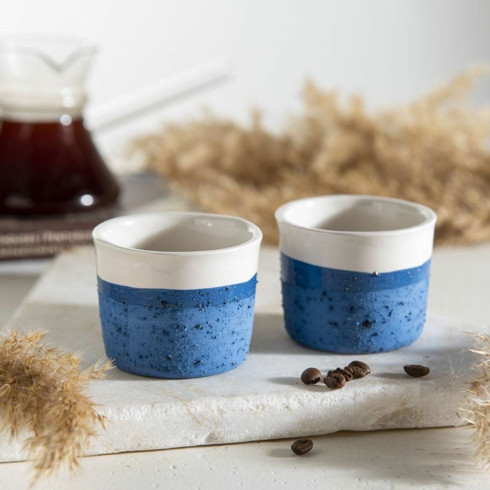 Doku 2'li Espresso Bardak Seti Mavi
