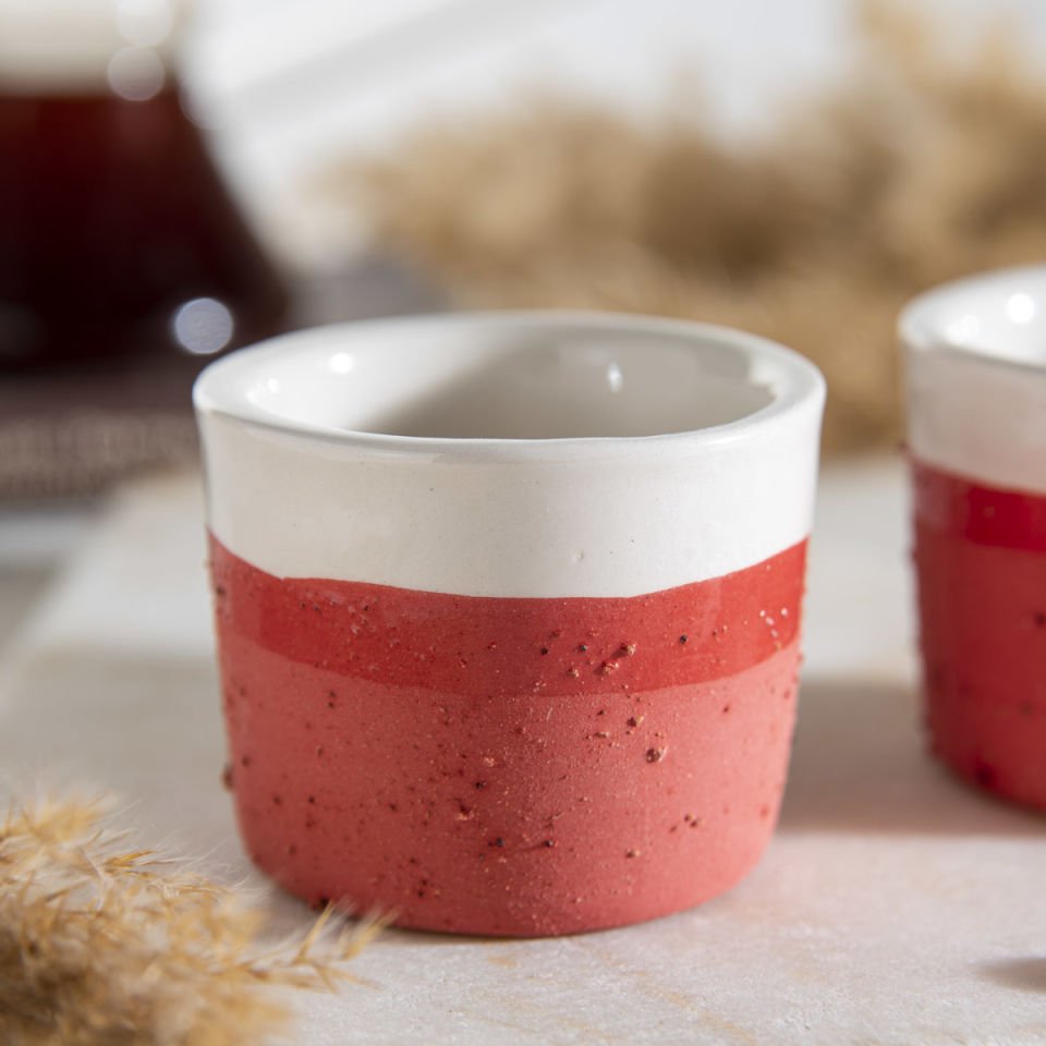 Doku 2'li Espresso Bardak Seti Kırmızı