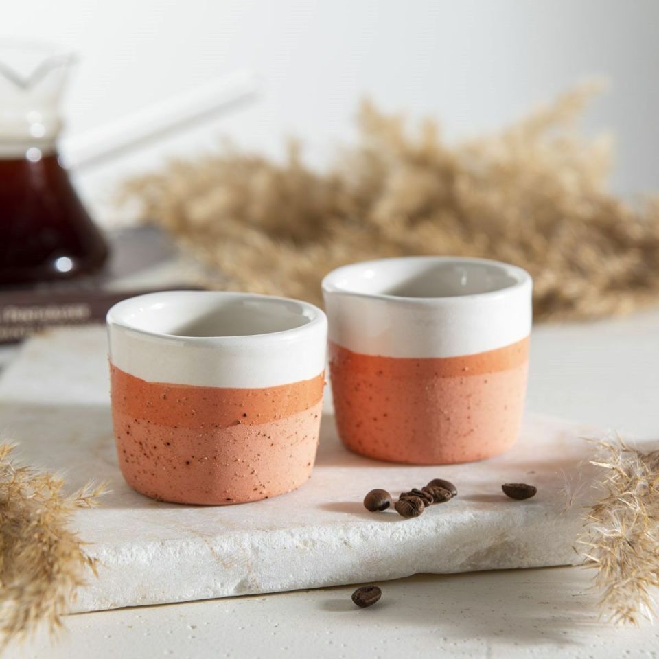 Doku 2'li Espresso Bardak Seti Turuncu