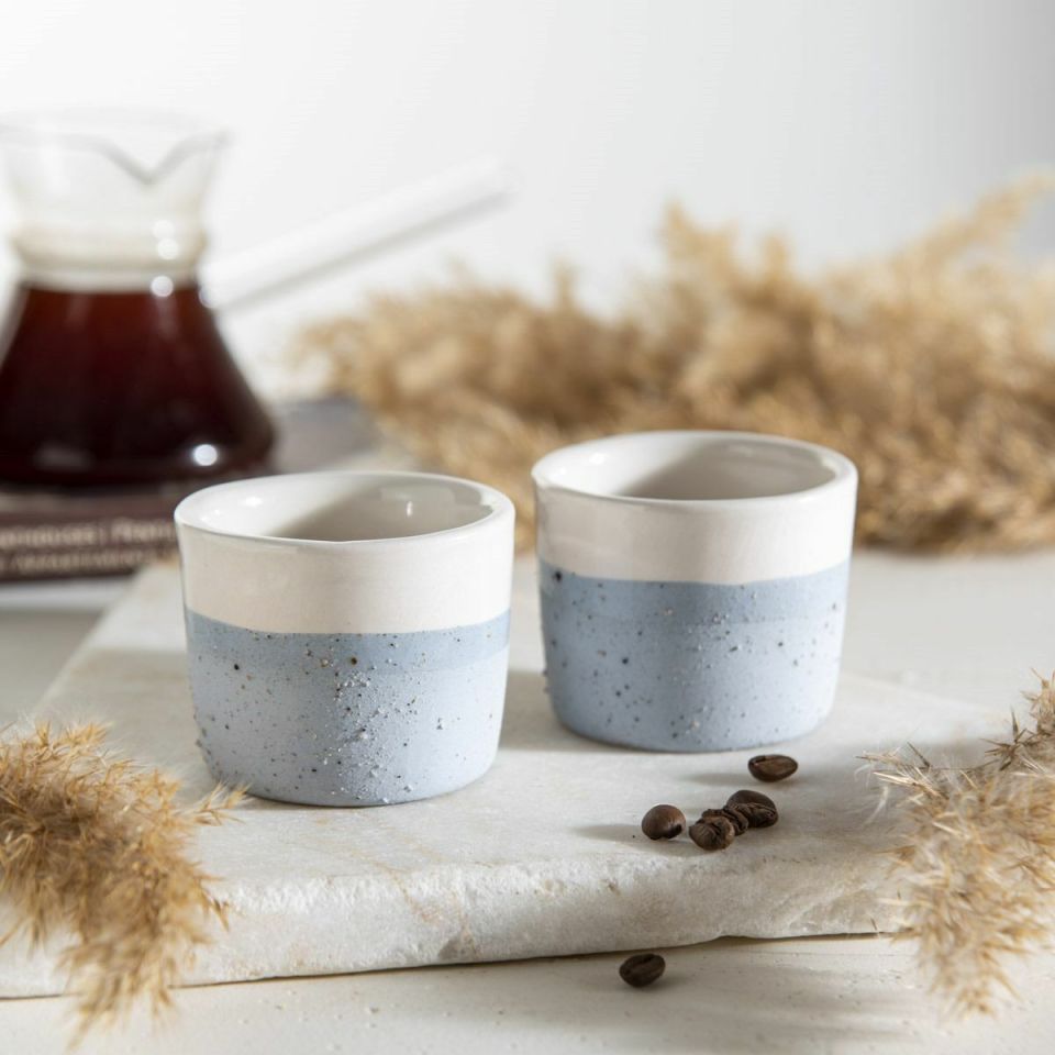 Doku 2'li Espresso Bardak Seti Açık Mavi