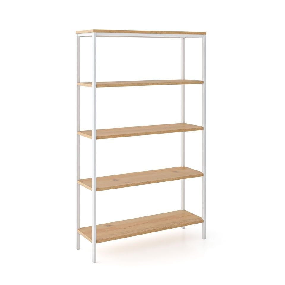 Connell 90 Kitaplık Beyaz-Meşe