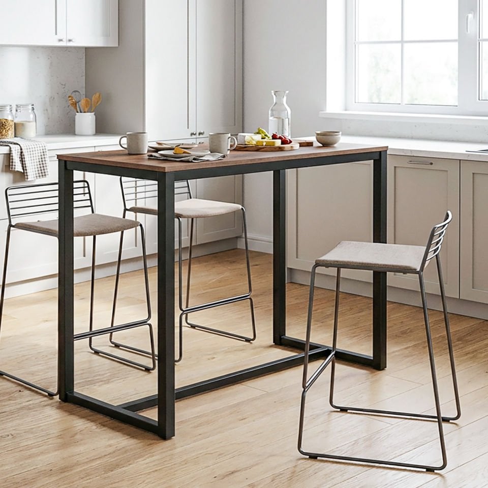 Hector 120 Bar Masası Siyah-Ceviz