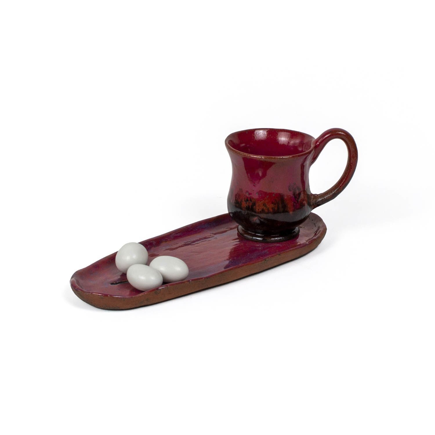 Datça Tabaklı Fincan Kırmızı