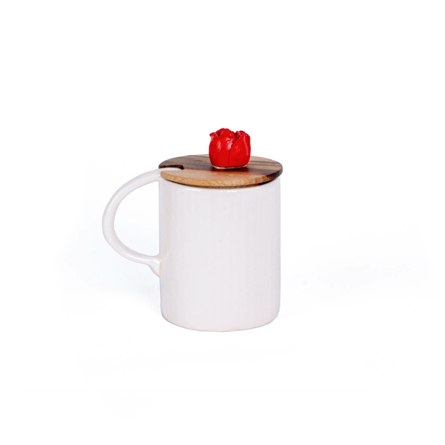 Figürlü Bambu Kapaklı Kupa Gül