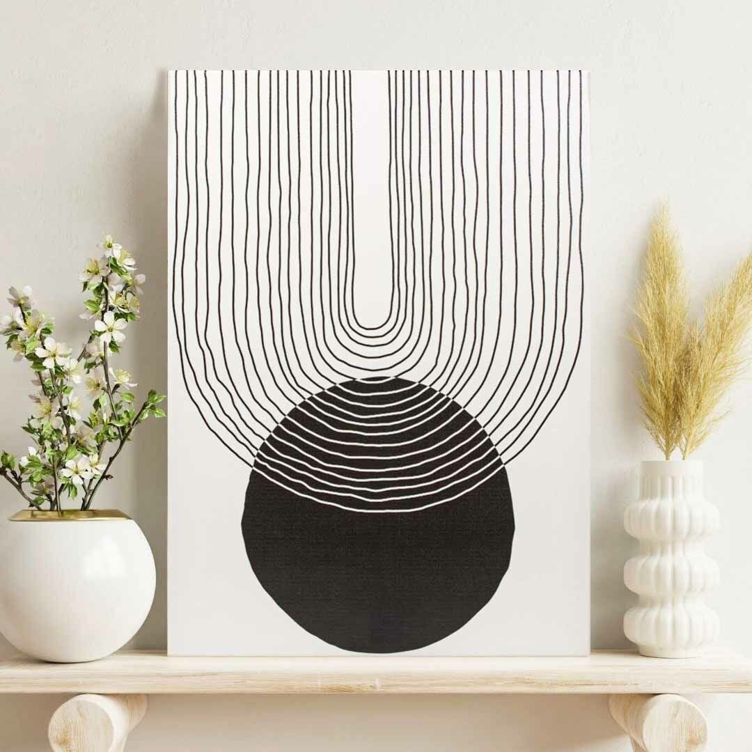 Siyah Beyaz Gökkuşağı ve Güneş 50CMX70CM