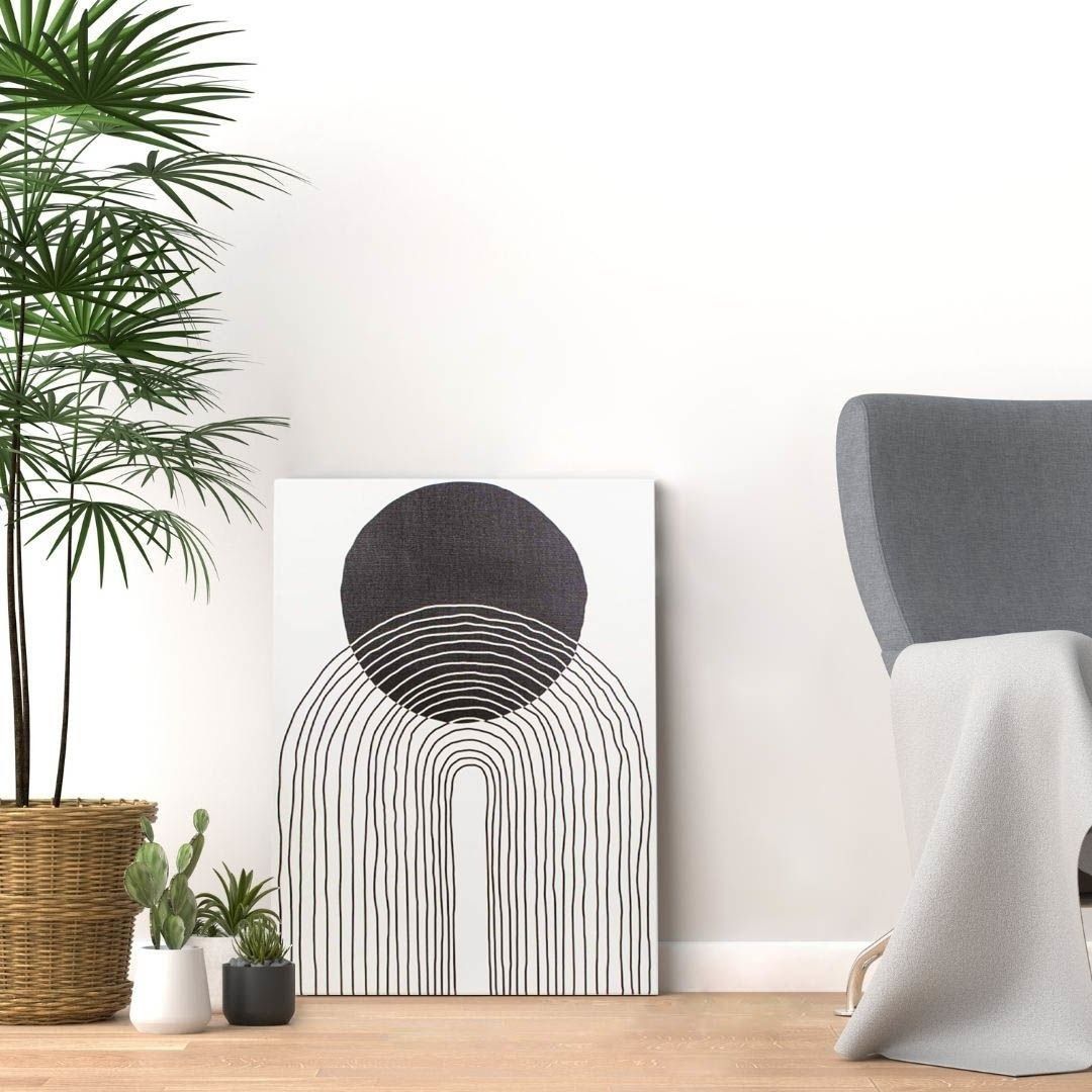 Siyah Beyaz Gökkuşağı ve Güneş 50CMX70CM