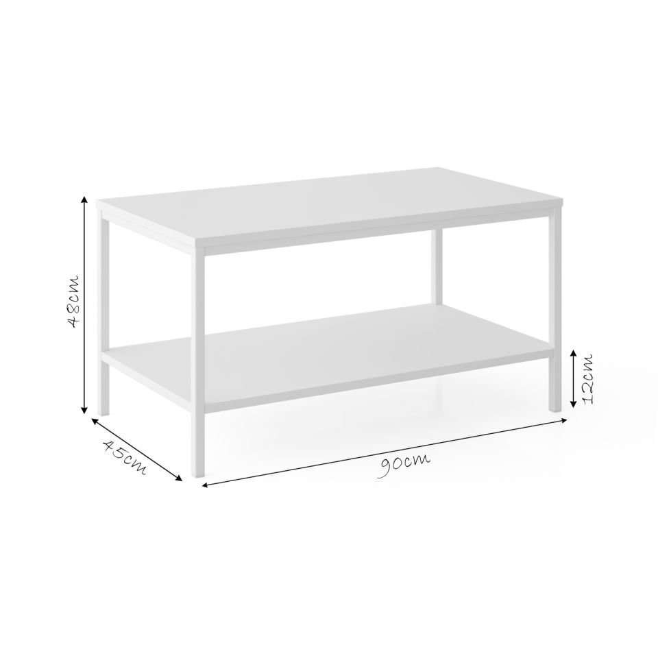 Connell 90 Orta Sehpa Beyaz-Beyaz